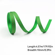 Load image into Gallery viewer, 5 Yards 10mm Christmas Ribbon Printed Christmas Polyester Ribbon For Handmade Wrapping Gift Christmas Decoration DIY Gift Packing