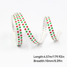 Load image into Gallery viewer, 5 Yards 10mm Christmas Ribbon Printed Christmas Polyester Ribbon For Handmade Wrapping Gift Christmas Decoration DIY Gift Packing