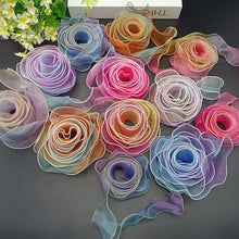 Load image into Gallery viewer, 10 Meters/Roll Fishtail Yarn Ribbon Flower Packaging Material Floral Florist Wrapping Supplies Snow Yarn Ribbon Wave Band