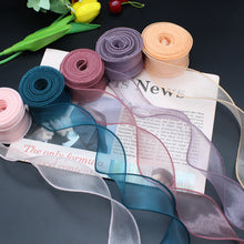 Load image into Gallery viewer, 10 Meters/Roll Fishtail Yarn Ribbon Flower Packaging Material Floral Florist Wrapping Supplies Snow Yarn Ribbon Wave Band