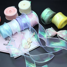 Load image into Gallery viewer, 10 Meters/Roll Organza Yarn Ribbon Flower Packaging Material Floral Florist Wrapping Supplies Snow Yarn Ribbon Wave Band