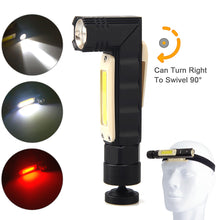 Load image into Gallery viewer, 1PC Multi-Function XPG+COB 90° Folding Corner Flashlight Ultra Bright Fishing Repair Work Headlamp USB Charging