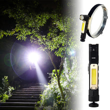 Load image into Gallery viewer, 1PC Multi-Function XPG+COB 90° Folding Corner Flashlight Ultra Bright Fishing Repair Work Headlamp USB Charging