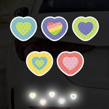 Load image into Gallery viewer, 5Pcs/Set Colorful Motorcycle Helmet Waterproof Decal Hearts Butterfly Stars Night Warning Sign Reflective Sticker Exterior Accessories