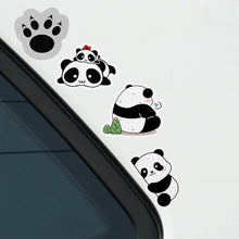 Load image into Gallery viewer, 5Pcs/Set Motorcycle Helmet Decal Waterproof Creative Pandas Night Warning Sign Reflective Sticker Exterior Accessories