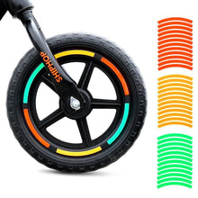 Load image into Gallery viewer, 12PCS/Sheet Balance Wheel Set Reflective Stickers Night Riding Safety Riding Warning Lattice Reflective Strip For 12-14 "Bike Scooter