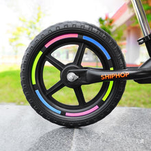 Load image into Gallery viewer, 12PCS/Sheet Balance Wheel Set Reflective Stickers Night Riding Safety Riding Warning Lattice Reflective Strip For 12-14 "Bike Scooter