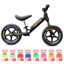 Load image into Gallery viewer, 12PCS/Sheet Balance Wheel Set Reflective Stickers Night Riding Safety Riding Warning Lattice Reflective Strip For 12-14 "Bike Scooter