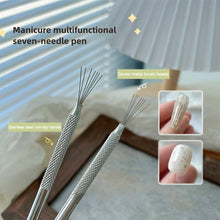 Load image into Gallery viewer, Multi-function Seven-pin Nail Pen Multi-head Flexible Stainless Steel Handle Nail Art Pen Manicure Drawing Tool Nail Art Accessory