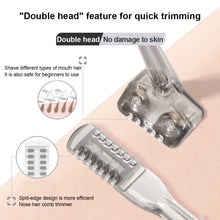 Load image into Gallery viewer, Double-headed Manual Nose Hair Trimmer Portable Convenient Nose Hair Mouth Hair Remover Facial Cleaning Tool for Men Women