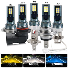 Load image into Gallery viewer, 12V 6000K Car LED Headlight Fog Light Bulbs H4 H7 H11 H8 H9 H1 H3 LED 9005 9006 Hb3 Hb4 Auto Driving Running Lamps 12000LM