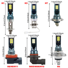 Load image into Gallery viewer, 12V 6000K Car LED Headlight Fog Light Bulbs H4 H7 H11 H8 H9 H1 H3 LED 9005 9006 Hb3 Hb4 Auto Driving Running Lamps 12000LM