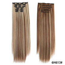 Load image into Gallery viewer, Clip in Hair Extensions Hair Extensions Thick Long Lace Weft Lightweight Synthetic Hair Wig Piece Elegant Women Wig