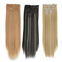 Load image into Gallery viewer, Clip in Hair Extensions Hair Extensions Thick Long Lace Weft Lightweight Synthetic Hair Wig Piece Elegant Women Wig