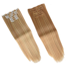 Load image into Gallery viewer, Clip in Hair Extensions Hair Extensions Thick Long Lace Weft Lightweight Synthetic Hair Wig Piece Elegant Women Wig