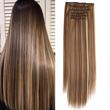 Load image into Gallery viewer, Clip in Hair Extensions Hair Extensions Thick Long Lace Weft Lightweight Synthetic Hair Wig Piece Elegant Women Wig
