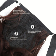 Load image into Gallery viewer, Synthetic Long Wavy Curly Ponytail Wig Women Ribbon Drawstring Tied Hair Tail Hair Extension Natural Fake Hairpiece