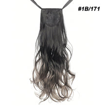 Load image into Gallery viewer, Natural Synthetic Long Wavy Curly Ponytail Wig for Women Ribbon Drawstring Tied Hair Tail Hair Extension Fake Hairpiece