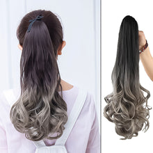 Load image into Gallery viewer, Natural Synthetic Long Wavy Curly Ponytail Wig for Women Ribbon Drawstring Tied Hair Tail Hair Extension Fake Hairpiece