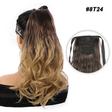 Load image into Gallery viewer, Natural Synthetic Long Wavy Curly Ponytail Wig for Women Ribbon Drawstring Tied Hair Tail Hair Extension Fake Hairpiece