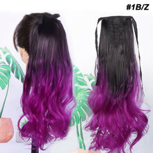 Load image into Gallery viewer, Natural Synthetic Long Wavy Curly Ponytail Wig for Women Ribbon Drawstring Tied Hair Tail Hair Extension Fake Hairpiece