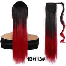 Load image into Gallery viewer, Women's Synthetic Wig Women's Long Straight Hair Wig Ponytail Fluffy Hair Extensions Ponytail Gradient Straight Hair Wig
