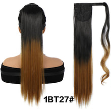 Load image into Gallery viewer, Women's Synthetic Wig Women's Long Straight Hair Wig Ponytail Fluffy Hair Extensions Ponytail Gradient Straight Hair Wig