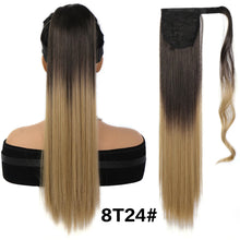 Load image into Gallery viewer, Women's Synthetic Wig Women's Long Straight Hair Wig Ponytail Fluffy Hair Extensions Ponytail Gradient Straight Hair Wig
