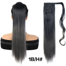 Load image into Gallery viewer, Women's Synthetic Wig Women's Long Straight Hair Wig Ponytail Fluffy Hair Extensions Ponytail Gradient Straight Hair Wig