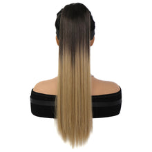 Load image into Gallery viewer, Women's Synthetic Wig Women's Long Straight Hair Wig Ponytail Fluffy Hair Extensions Ponytail Gradient Straight Hair Wig