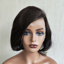Load image into Gallery viewer, Human Hair Lace Frontal Wig Natural Color Front Lace Bob Wig Human Hair Wigs Cheap Wigs Pixie Cut Wigs Human False Hair