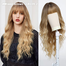 Load image into Gallery viewer, Air Bangs Long Curly False Hair Women Wig Multi Colored Natural and Versatile Ladies' Elegant Wig Full Head Cover