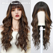 Load image into Gallery viewer, Air Bangs Long Curly False Hair Women Wig Multi Colored Natural and Versatile Ladies' Elegant Wig Full Head Cover