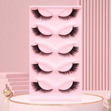 Load image into Gallery viewer, Creative 5 Pairs Reusable Cross Fake Eyelashes Thick Cat Eye Slanted Flying Elegant Fashion Styles False Eyelashes