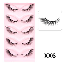 Load image into Gallery viewer, Creative 5 Pairs Reusable Cross Fake Eyelashes Thick Cat Eye Slanted Flying Elegant Fashion Styles False Eyelashes