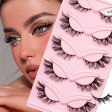 Load image into Gallery viewer, 5 Pairs Natural Exaggerated Curled Cat Eye Eyelashes Fox Eye Tail Elongated Eyelashes 3D False Eyelash Extension