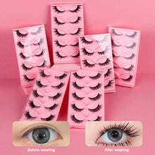 Load image into Gallery viewer, 5 Pairs Natural Exaggerated Curled Cat Eye Eyelashes Fox Eye Tail Elongated Eyelashes 3D False Eyelash Extension
