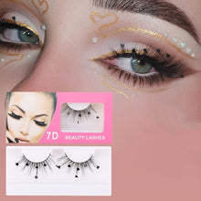 Load image into Gallery viewer, Sparkling Artificial Eyelashes Peach Heart Glitter Small Flower Glitter Synthetic Fiber Performance Christmas Party Eyelashes