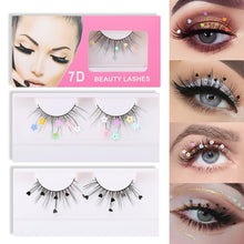 Load image into Gallery viewer, Sparkling Artificial Eyelashes Peach Heart Glitter Small Flower Glitter Synthetic Fiber Performance Christmas Party Eyelashes