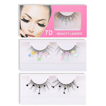 Load image into Gallery viewer, Sparkling Artificial Eyelashes Peach Heart Glitter Small Flower Glitter Synthetic Fiber Performance Christmas Party Eyelashes