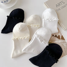 Load image into Gallery viewer, Cute Cuffed Ankle Socks Soft Comfortable Highly Elastic Cotton Socks Skin-friendly Breathable Solid Color Socks for Women