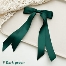 Load image into Gallery viewer, Double Layer Bowknot Ribbon Tassel Ponytail Hair Clip Fashionable Solid Color Long Ribbon Hair Clip Headwear Hair Accessory