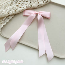 Load image into Gallery viewer, Double Layer Bowknot Ribbon Tassel Ponytail Hair Clip Fashionable Solid Color Long Ribbon Hair Clip Headwear Hair Accessory