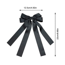 Load image into Gallery viewer, Double Layer Bowknot Ribbon Tassel Ponytail Hair Clip Fashionable Solid Color Long Ribbon Hair Clip Headwear Hair Accessory