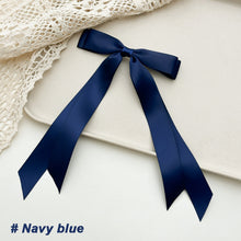 Load image into Gallery viewer, Double Layer Bowknot Ribbon Tassel Ponytail Hair Clip Fashionable Solid Color Long Ribbon Hair Clip Headwear Hair Accessory