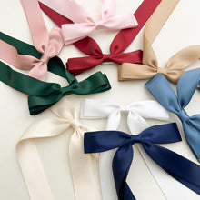 Load image into Gallery viewer, Double Layer Bowknot Ribbon Tassel Ponytail Hair Clip Fashionable Solid Color Long Ribbon Hair Clip Headwear Hair Accessory