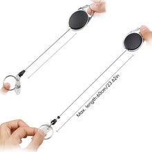 Load image into Gallery viewer, Oval Outdoor Easy-to-pull Buckle Rope Elastic Cable Puller Retractable Keychain Durable Anti Loss Telescopic Buckle Keychain