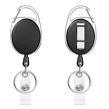 Load image into Gallery viewer, Oval Outdoor Easy-to-pull Buckle Rope Elastic Cable Puller Retractable Keychain Durable Anti Loss Telescopic Buckle Keychain