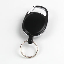 Load image into Gallery viewer, Oval Outdoor Easy-to-pull Buckle Rope Elastic Cable Puller Retractable Keychain Durable Anti Loss Telescopic Buckle Keychain