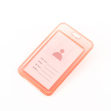 Load image into Gallery viewer, Transparent ID Card Holder Candy Colored Double-sided PP Card Holder Bank Bus Pass Card Case Cover Student Office Supplies